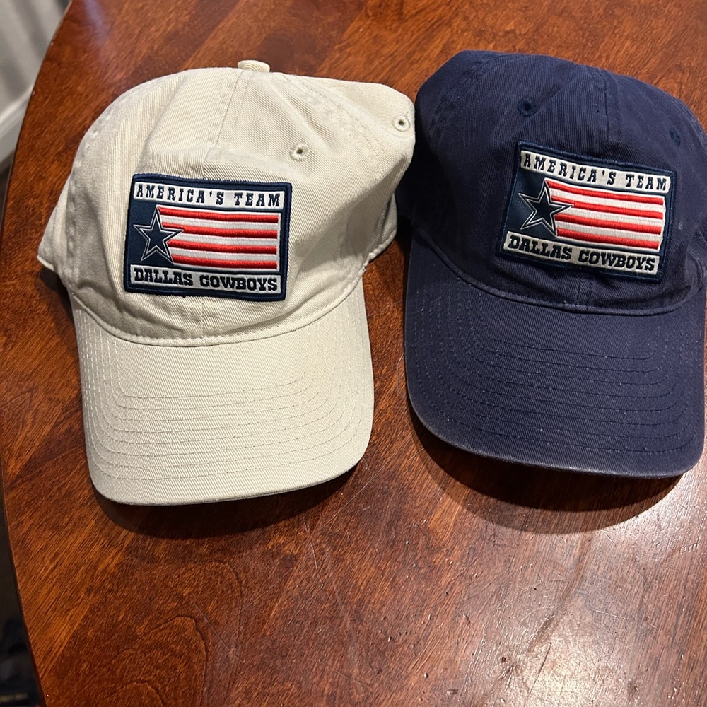 Rare REEBOK NFL Dallas Cowboys America’s Team Khaki and Navy Hats OS